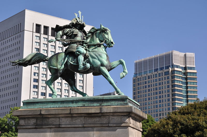 Kusunoki Masahige, the famous warrior who was loyal to his Emperor to the last. This statue is in the open part of the Tokyo Imperial Palace, as Masahige became something of a popular touchstone for Imperial loyalty after the Meiji Restoration.