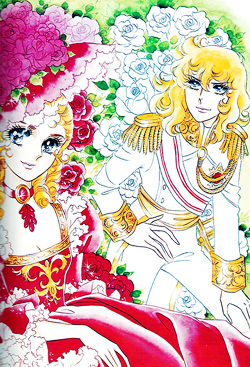 The main characters of Ikeda Riyoko's Berusaya no Bara (The Rose of Versailles). On the left is Marie Antoinette, on the right is the protagonist Oscar. Courtesy of the Wikimedia Foundation.