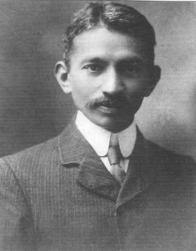 Mohandas Karamchand Gandhi. This picture is from 1909.