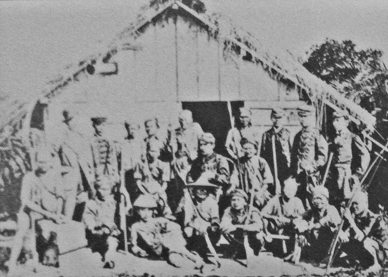 Japanese soldiers on Taiwan during the 1874 expedition to punish the natives of the island.