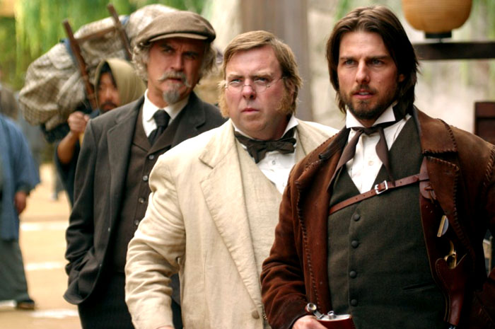 Some of the major Western characters from the film. On the right is Tom Cruise's character Nathan Algren, based in part off the French officer Jules Brunet. In the center is Simon Graham, based on the real life British diplomat Sir Ernest Satow.