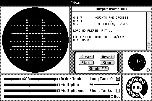 OXO, one of the first games ever programmed, running in an emulator on a modern system. The code for the game dates from 1952. Courtesy of the Wikimedia Foundation.